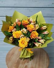 Букет цветов из:  Альстромерии и Розы в Геймановской
