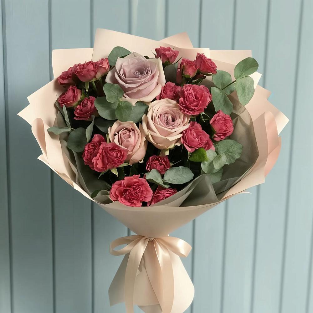 Букет цветов из: Гвоздики и Розы в Геймановской