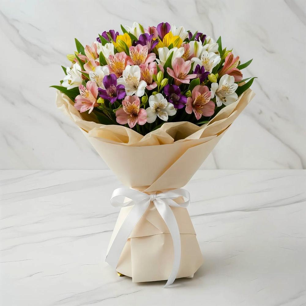 Букет цветов из: Альстромерии в Геймановской