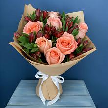 Букет цветов из:  Розы и Альстромерии в Геймановской