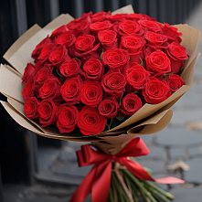 Букет 51 Красная роза Эдлесс Лав #REPLACE_PRED# Геймановской