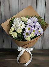 Букет цветов из:  Хризантемы и Розы в Геймановской
