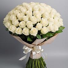 Букет 101 беля роза Белоснежка в Геймановской