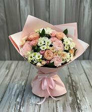 Букет цветов из:  Гвоздики, Розы и Хризантемы в Геймановской