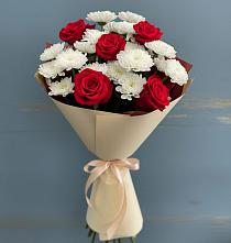 Букет цветов из:  Розы и Хризантемы в Геймановской