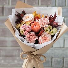Букет цветов из:  Гвоздики, Хризантемы и Розы в Геймановской