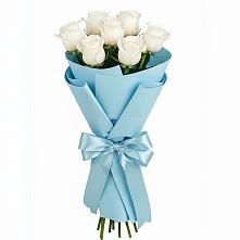 Букет 7 белых роз Проуд в Геймановской