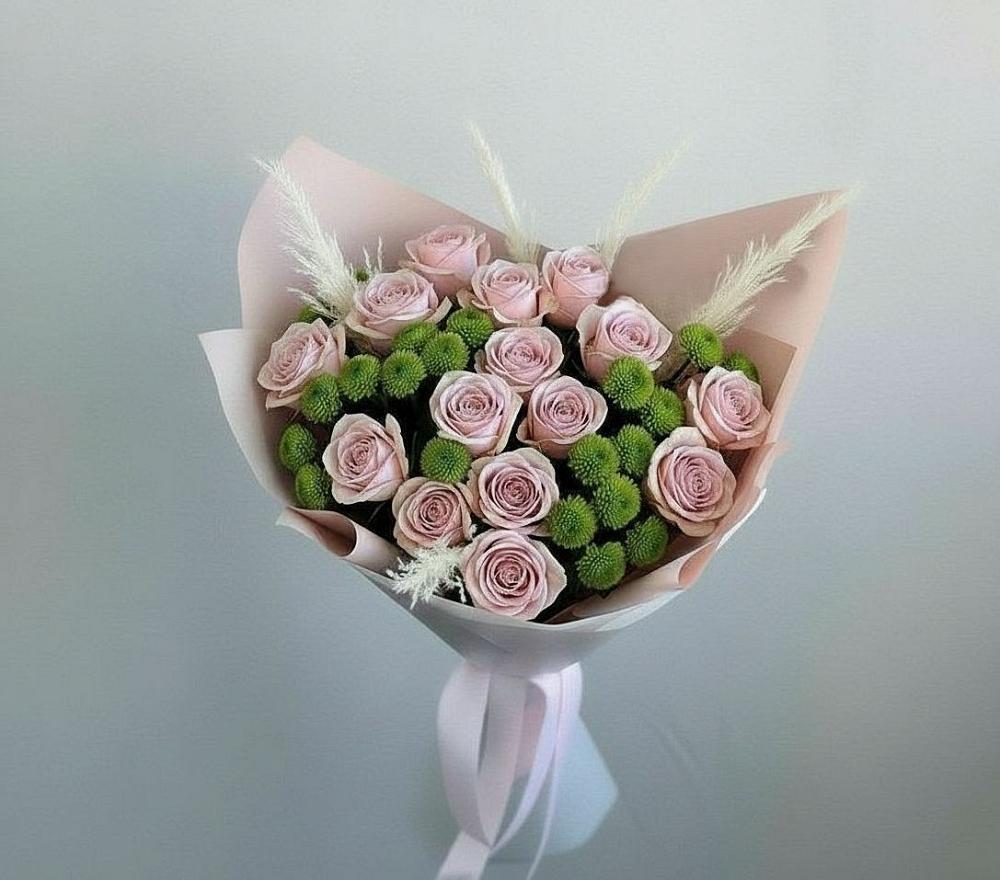 Букет цветов из: Розы и Хризантемы в Геймановской