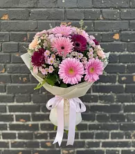 Букет цветов из:  Герберы и Хризантемы в Геймановской