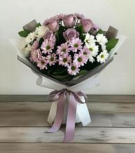 Букет цветов из:  Хризантемы и Розы в Геймановской