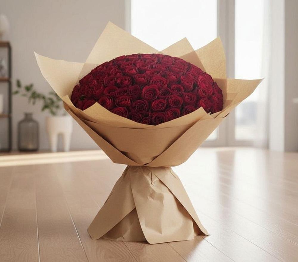 Букет 101 Красная роза в Геймановской