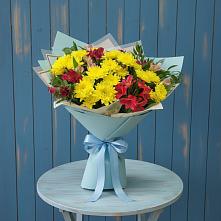 Букет цветов из:  Альстромерии и Хризантемы в Геймановской