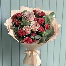 Букет цветов из:  Гвоздики и Розы в Геймановской